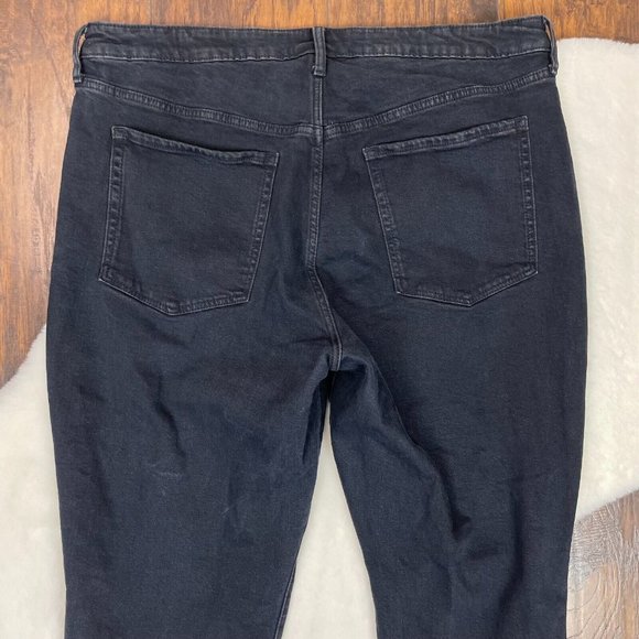 Old Navy Jeans 18 OG Straight Ripped Knee High-Rise Stretch Black Women's - Picture 8 of 14